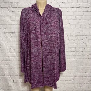 Plus Size Terra & Sky Hooded Cardigan Size 3X Purple